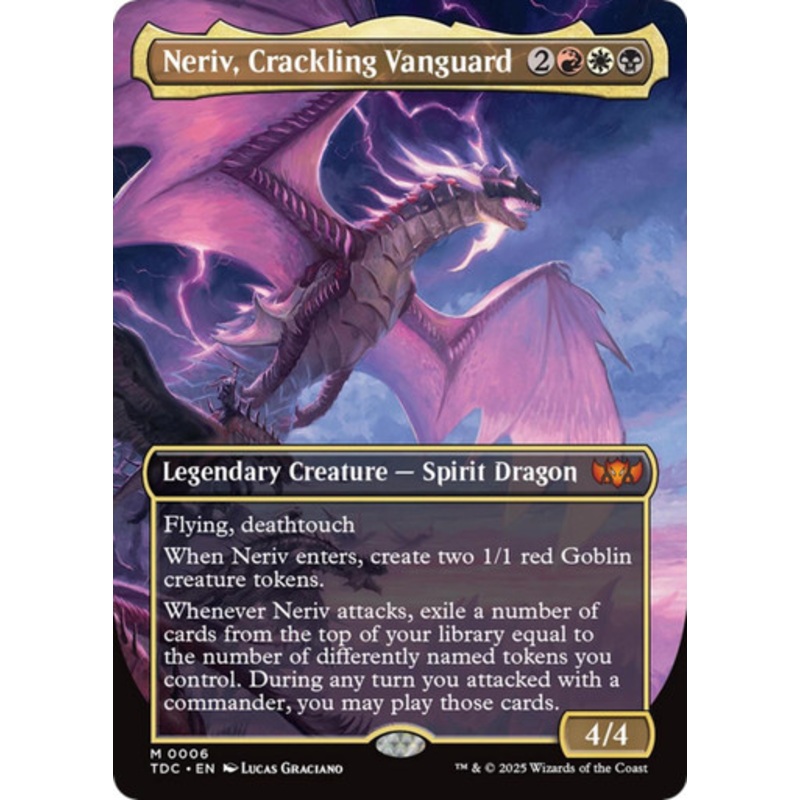 Neriv, Crackling Vanguard (Borderless Art) | Tarkir: Dragonstorm Commander