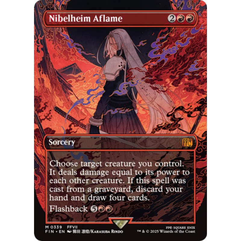 Nibelheim Aflame (Borderless Art) | FINAL FANTASY