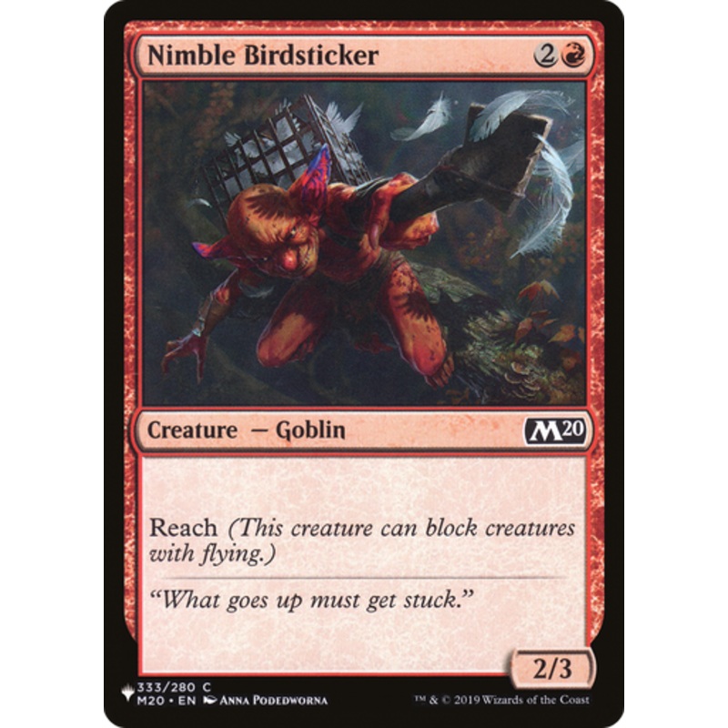 Nimble Birdsticker (The List Reprint) | Core Set 2020