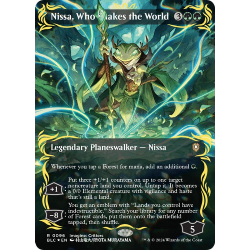 Nissa, Who Shakes the World (Borderless Raised Foil)