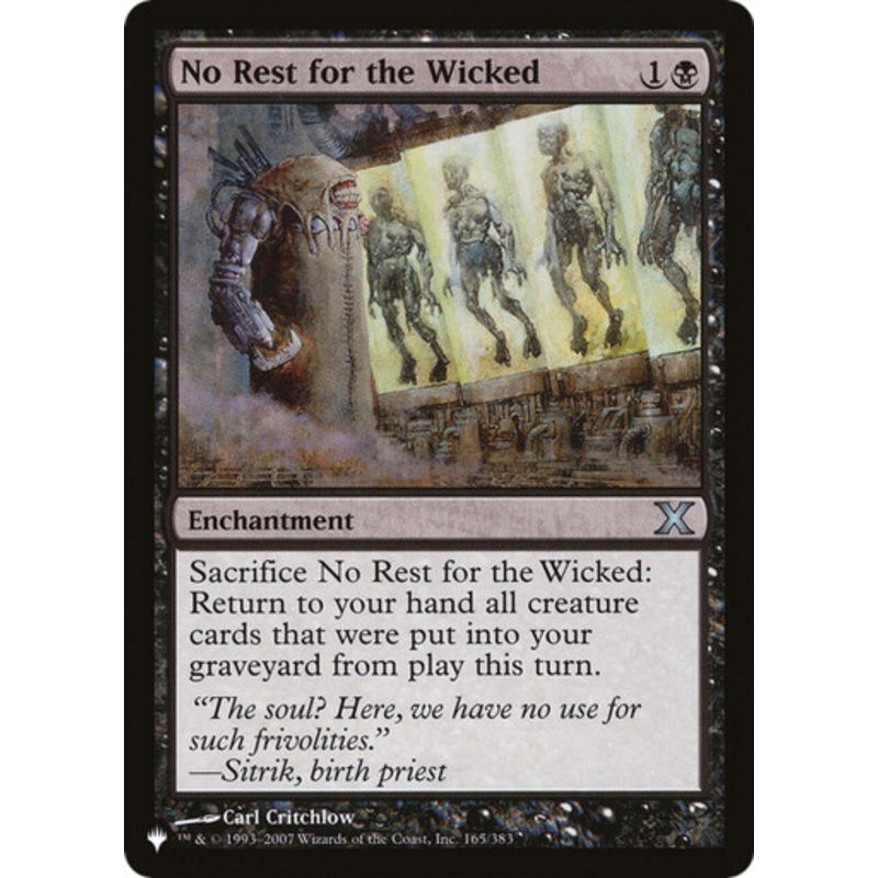 No Rest for the Wicked (The List Reprint) | 10th Edition