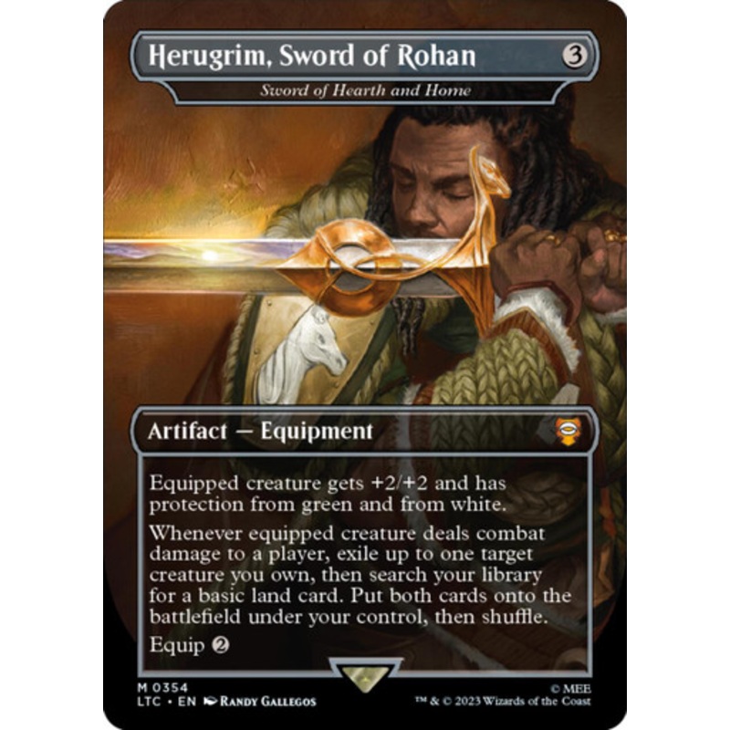 Sword of Hearth and Home [Herugrim, Sword of Rohan] (Borderless Art) | The Lord of the Rings Commander