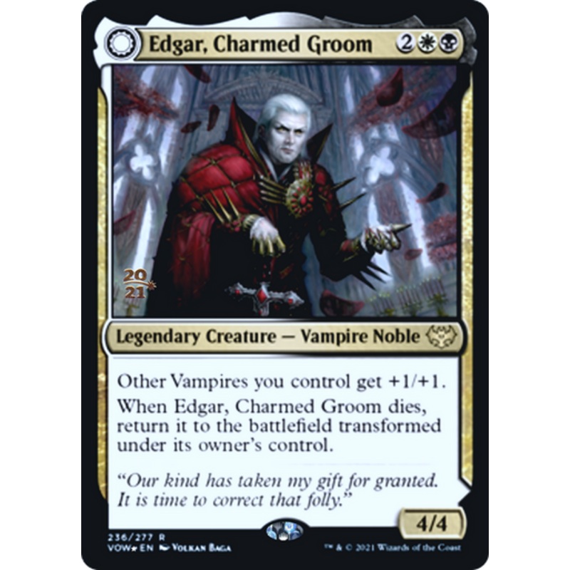 Edgar, Charmed Groom // Edgar Markov’s Coffin (Prerelease foil) | Innistrad: Crimson Vow