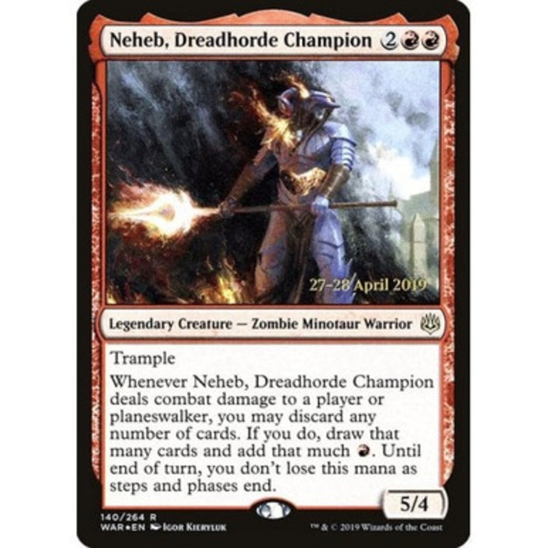 Neheb, Dreadhorde Champion (War of the Spark Prerelease foil) | Promotional Cards