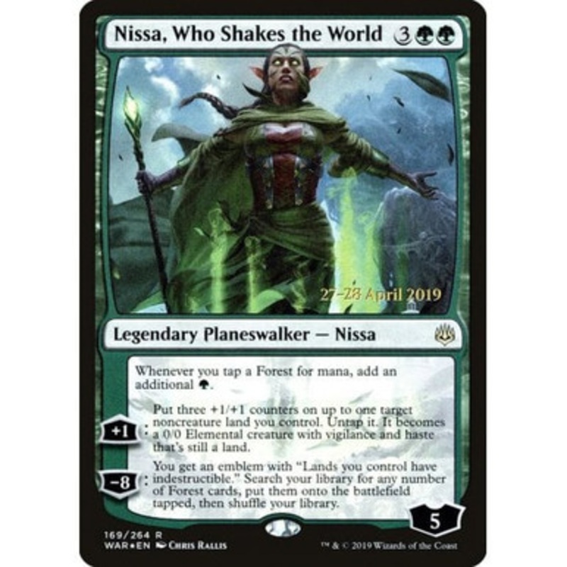 Nissa, Who Shakes the World (War of The Spark Prerelease Promo foil) | Promotional Cards