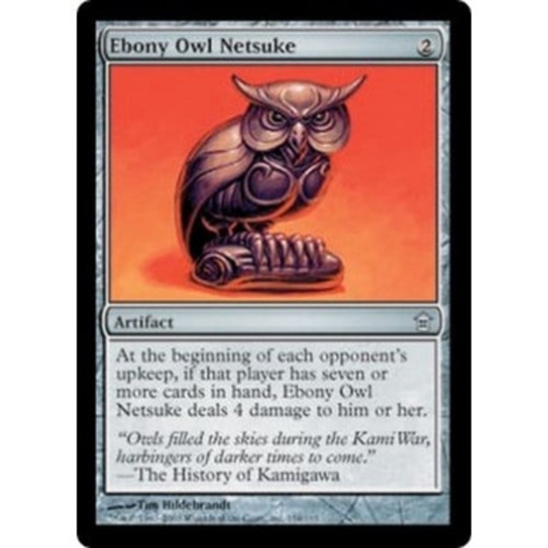 Ebony Owl Netsuke (foil) | Saviors of Kamigawa