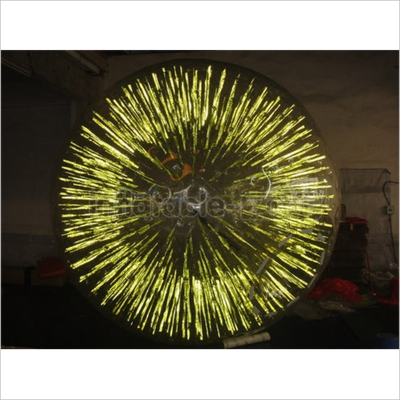 Yellow Light Shining Zorb Ball, Inflatable Flaming Zorb Ball, Lighting Inflatable Zorb