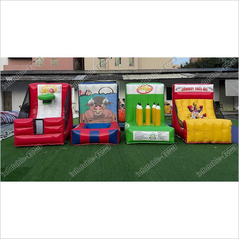 4 In 1 Inflatable Interactive Sports Game Family Carnival Game Balls Shooting Game Inflatable Carnival Games
