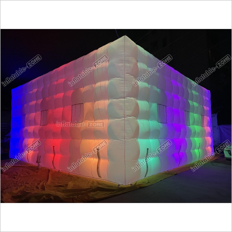 Wall Washer Light Inflatable Wedding Tent Disco Cube Inflatable Nightclub Party Bar With Led Lighting