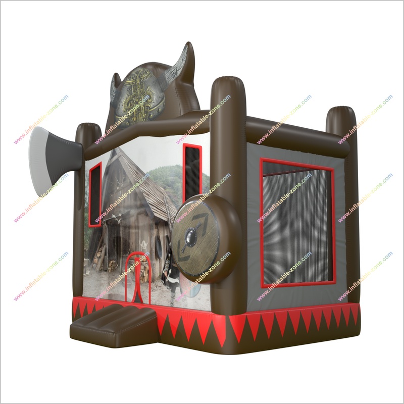 Axe And Shield Inflatable Castle Bounce House Outdoor Soft Play Jumpy House Rental Near Me Adventure Party