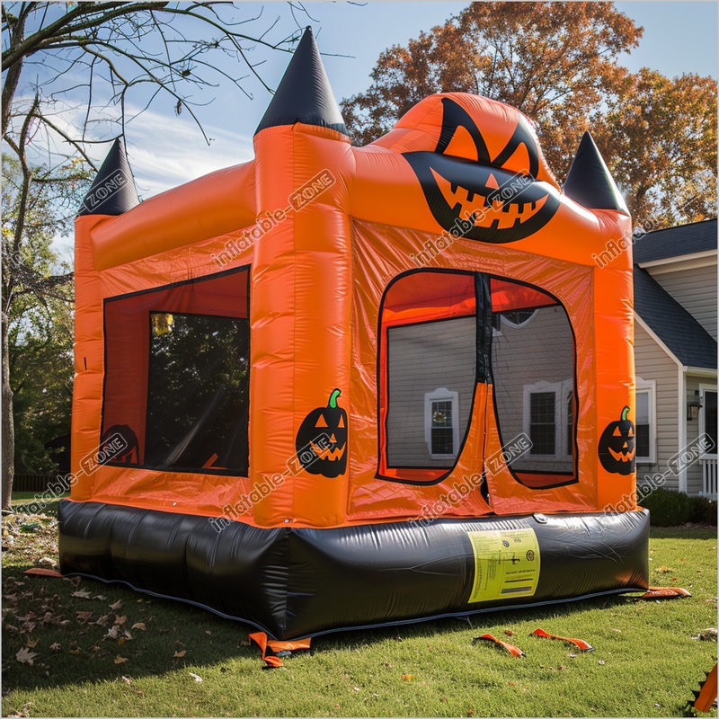 Backyard Halloween Party Inflatable Bouncy Castle Pumpkin Jumping Bouncer House Fun N Sun Inflatables