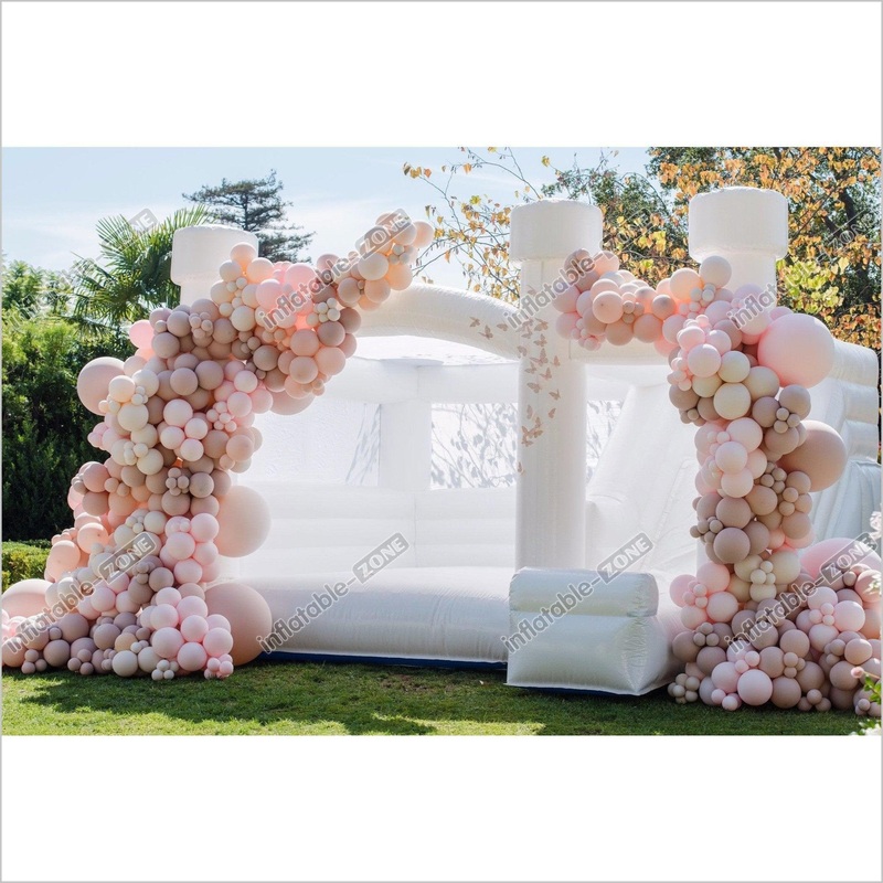 Balloon Bounce House Commercial Inflatable Slide White Wedding Bouncy Castle Combo For Party Engagement
