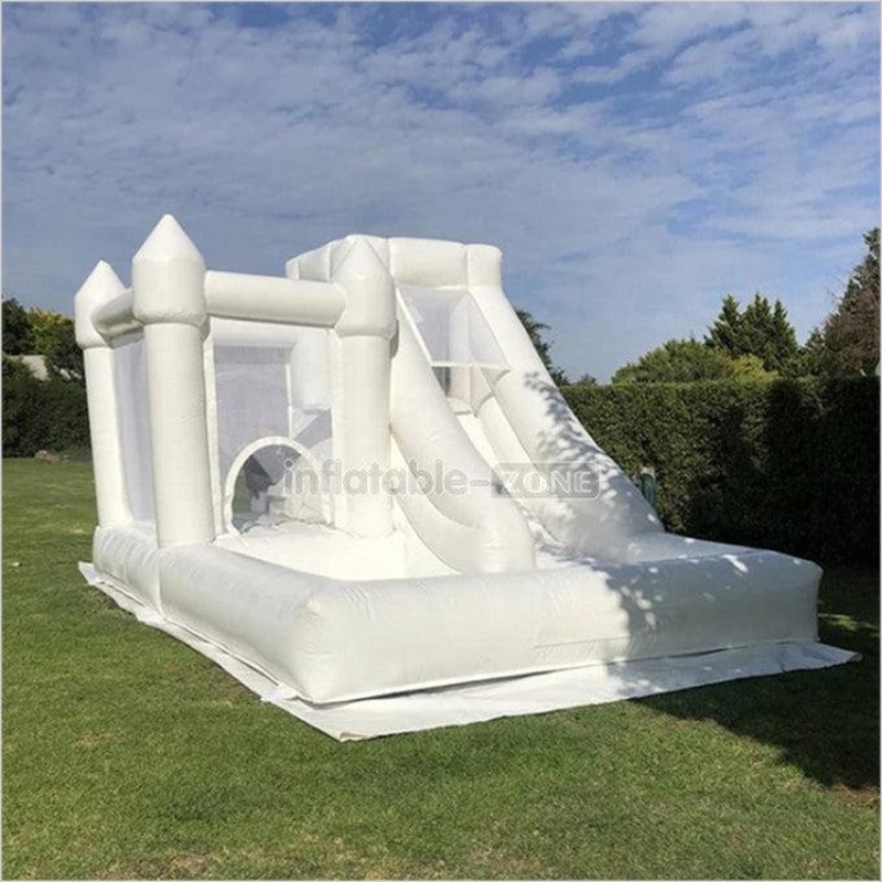 Toddler Jumps Bounce House Ball Pit Slide Inflatable White Bouncing Castle For Party And Events