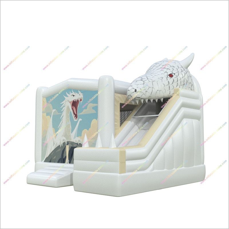 White Dragon Bouncy Castles And Slides Park Combo Bounce House With Slide Rentals Inflatables Toys