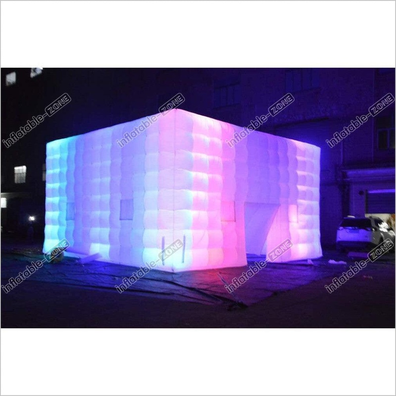 Wall Washer Light Inflatable Night Club Party Marquee Inflatable Air Cube Tent House Tent White Led Light