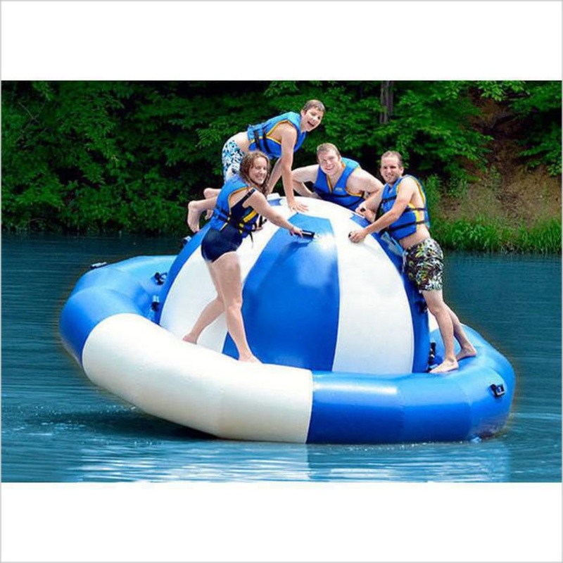Water Park Inflatable Saturn Rocker , Attractive Blue Inflatable Water Game Spinner