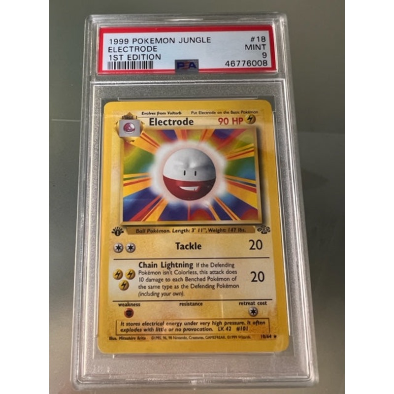 1st Edition Electrode ERROR ART [PL] Rare Jungle Set – 18/64 Pokemon Card [1999]
