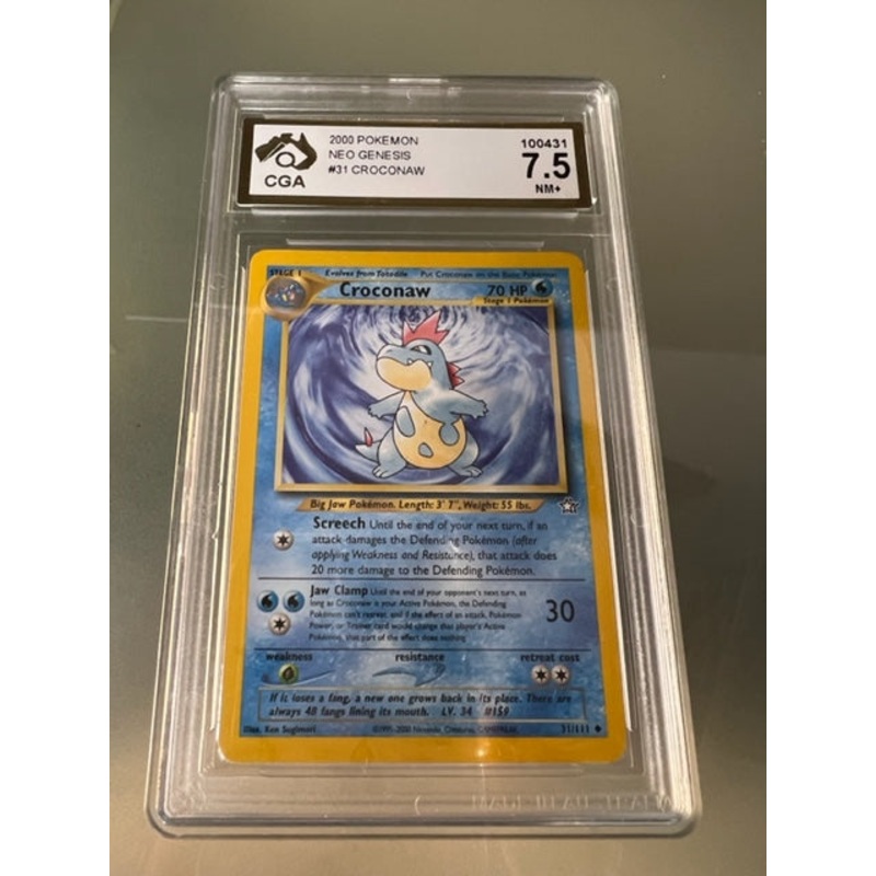2000 Pokemon Neo Genesis 1st Edition Croconaw 31/111 CGA 7.5 NM+