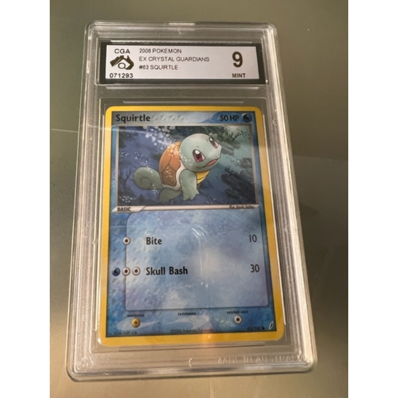 2006 Pokemon EX Crystal Guardians 63 Squirtle – CGA 9 Mint