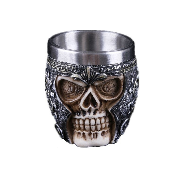 VIKING SKULL RESIN SHOT GLASS
