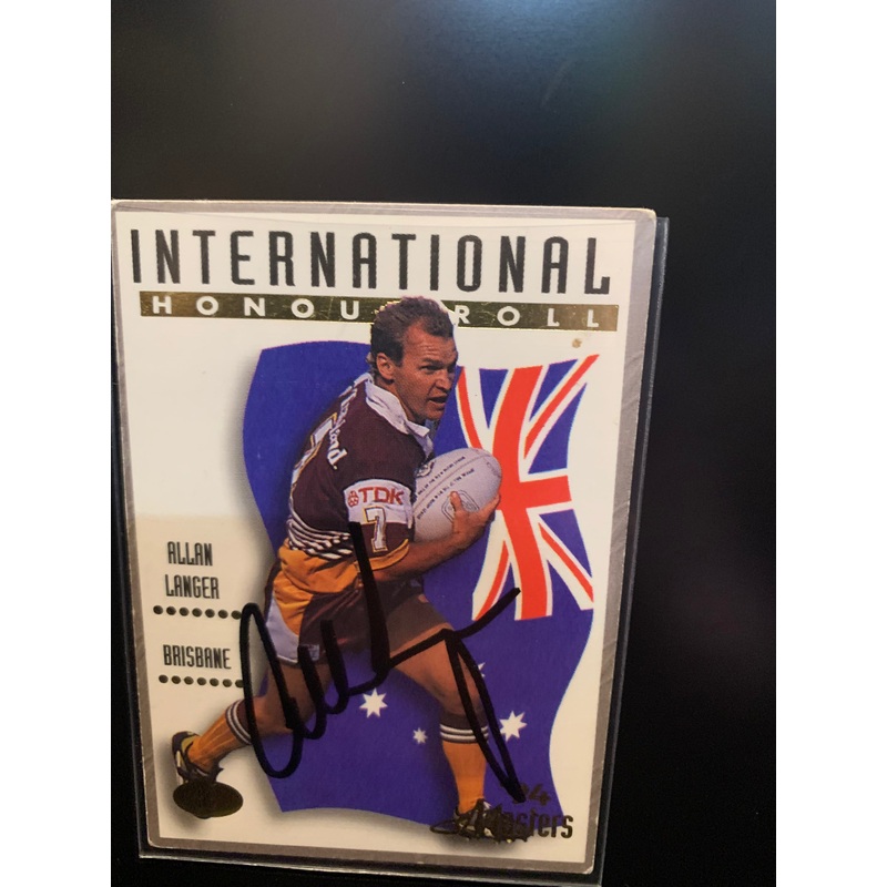 Allan langer signed masters card