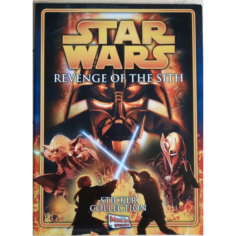 Star Wars Revenge Of The Sith Unused Sticker Album Poster 2005 Vader Merlin