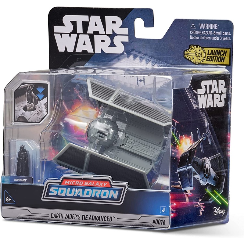 Star Wars Micro Galaxy Squadron Starfighter Class Darth Vaders TIE Advanced – 5-Inch Vehicle with 1-Inch Darth Vader Micro Figure
