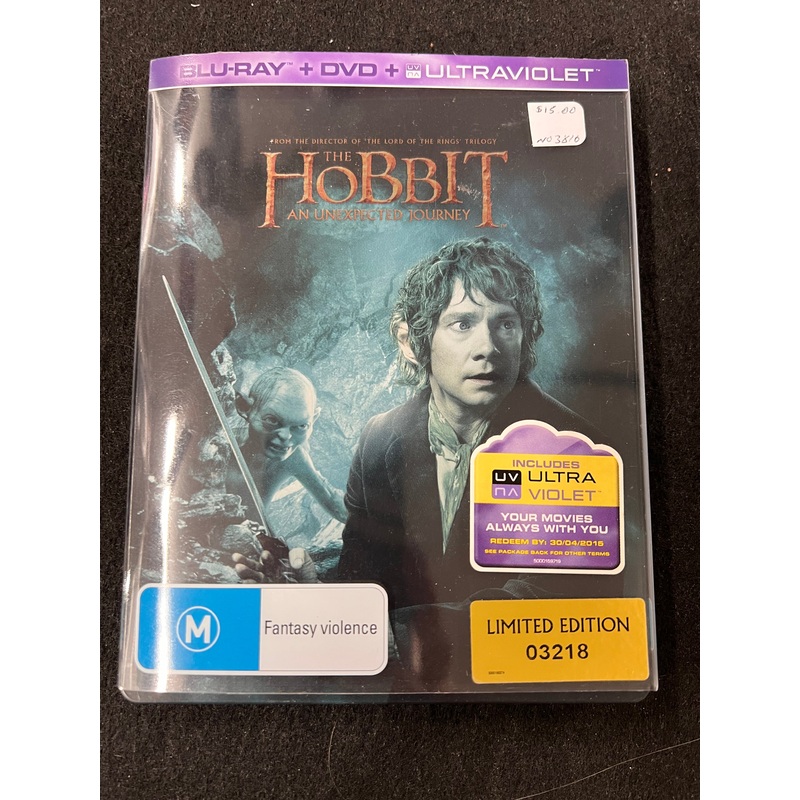 THE HOBBIT AN UNEXPECTED JOURNEY BLU RAY REGION B DVD LIMITED EDITION