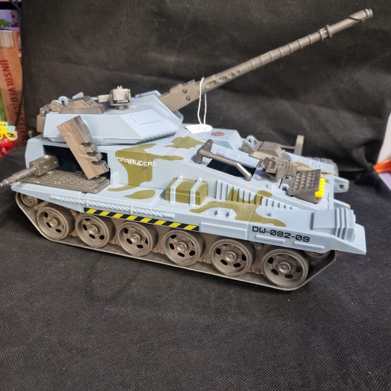 1986 Lanard Military Tank Marauders 80s GI Joe Blue Camo Incomplete As Is