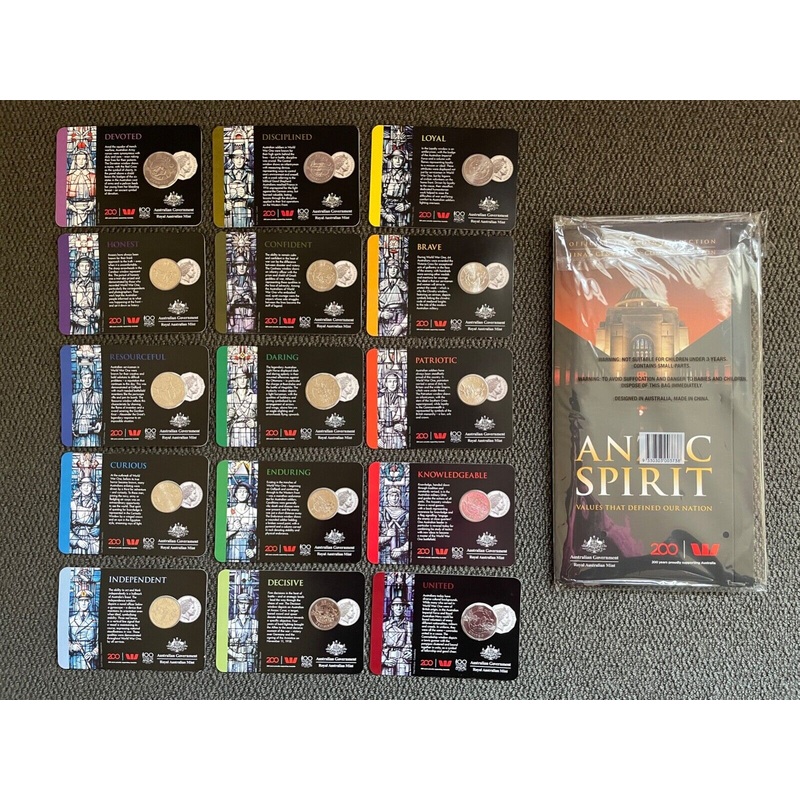 2018 ANZAC SPIRIT 15 Coin UNC Collection Royal Australian Mint Unopened – N06353