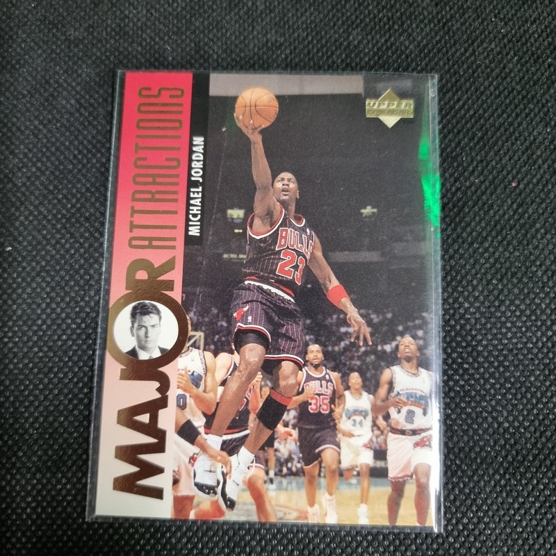 1995 Upper Deck #339 Michael Jordan w/Charlie Sheen Major Attractions BK