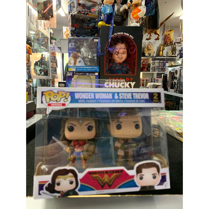 Wonder Woman and Steve Trevor 2 pack pop vinyl