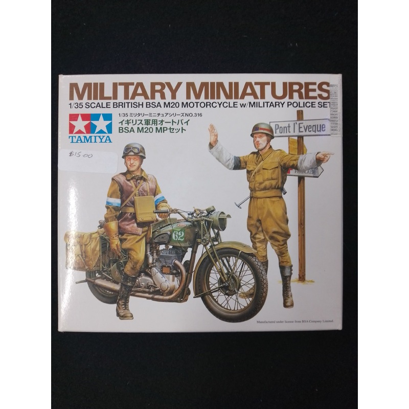 Tamiya Military Miniatures British BSA M20 Motorcycle w/Military Police Kit – N08641