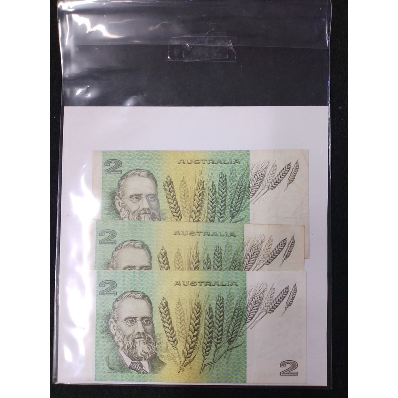 3 x Australian Two Dollar Notes – N08976