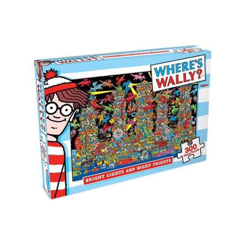 Where’s Wally Puzzle Bright Lights & Fright Nights 300 Pc Jigsaw Puzzle – N09293