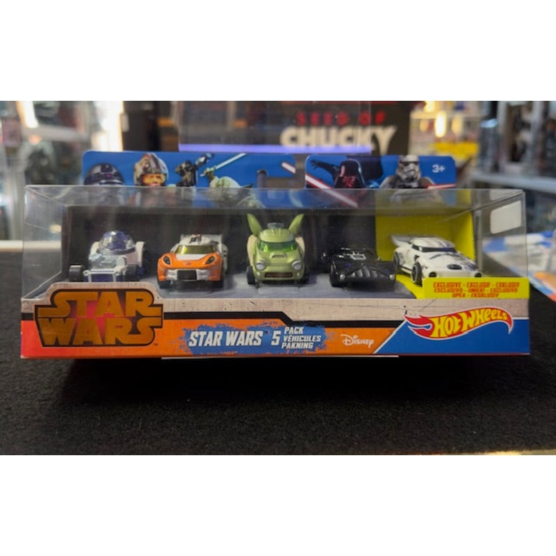 5 pack Hot Wheels Star Wars R2D2, YODA, DARTH VADER, SKYWALKER, STORMTROOPER