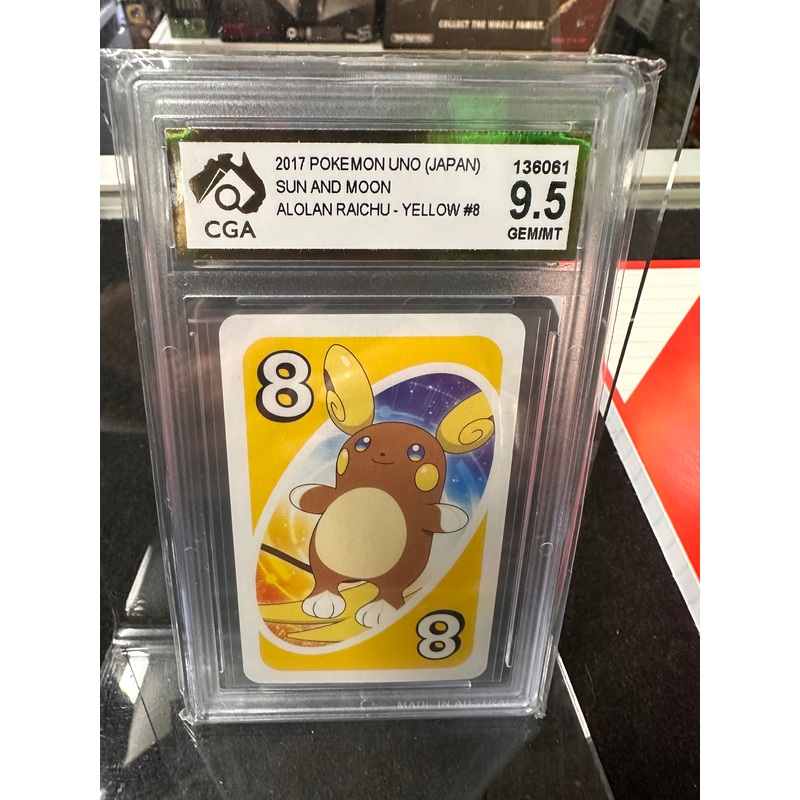 2017 Pokemon Uno (Japan Sun & Moon Alolan Raichu Yellow #8 9.5GEM/MT