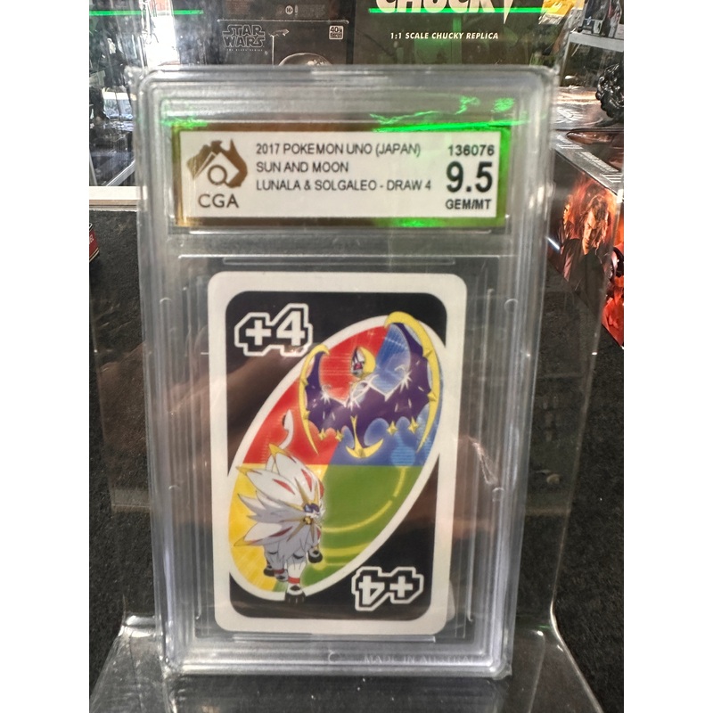 2017 Pokemon Uno (Japan Sun & Moon Lunala & Solgaleo Draw 4 9.5GEM/MT