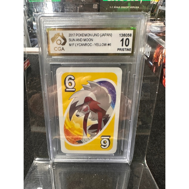 2017 Pokemon Uno (Japan Sun & Moon M F Lycanroc Yellow #6 9.5GEM/MT