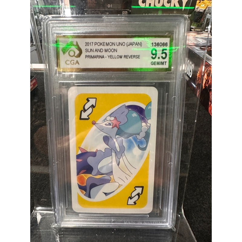 2017 Pokemon Uno (Japan Sun & Moon Primarina Yellow Reverse 9.5GEM/MT