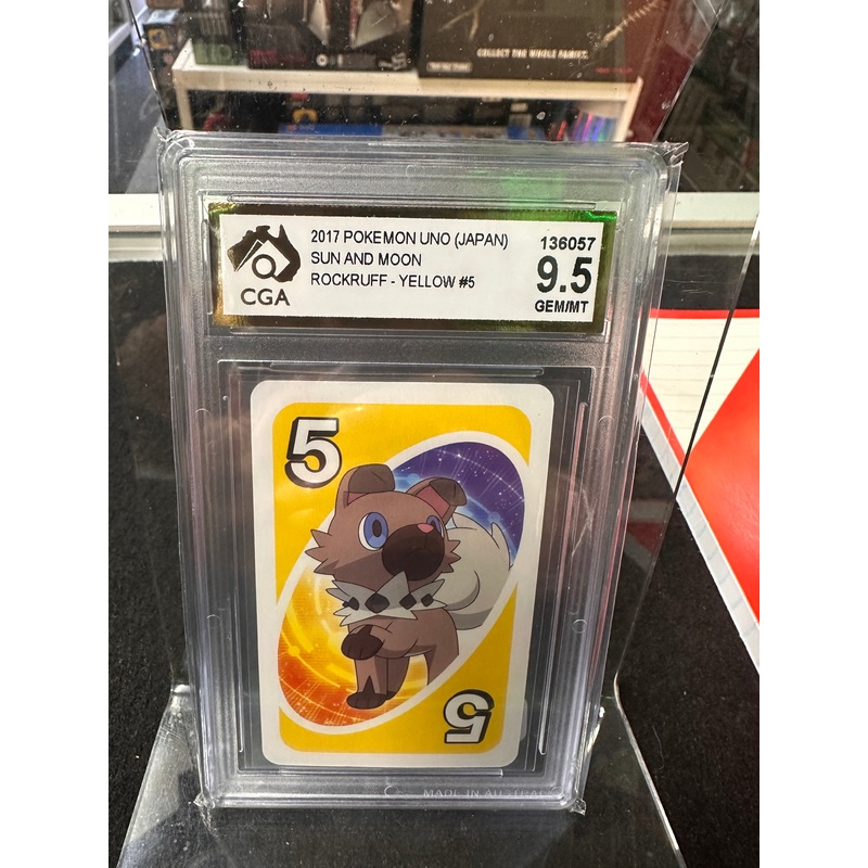 2017 Pokemon Uno (Japan Sun & Moon Rockruff Yellow #5 9.5GEM/MT