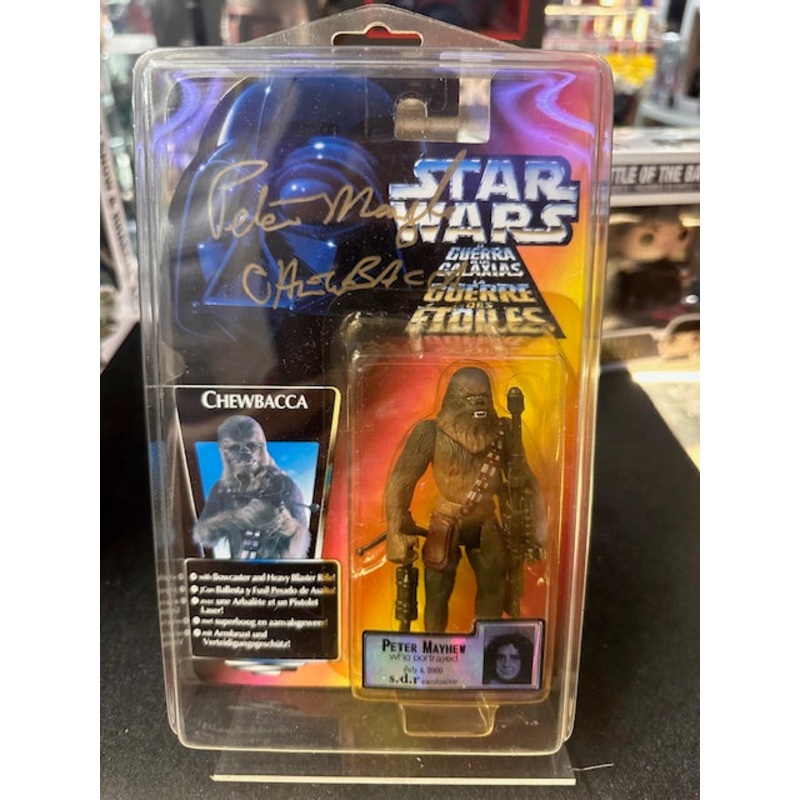 Star Wars Chewbacca figure autographed signed Peter Mayhew sealed 1995