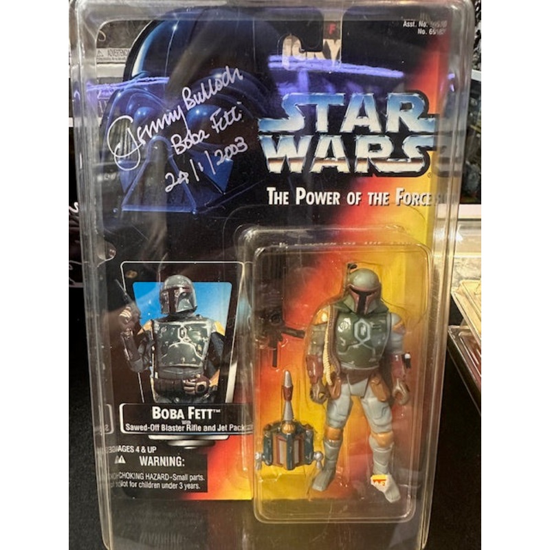 Star Wars Power of The Force (1995) Kenner Red Card Boba Fett Signed Figure