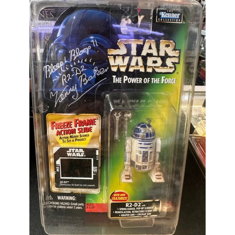 STAR WARS The Power Of The Force R2-D2 Freeze Frame Action Slide Signed Figure