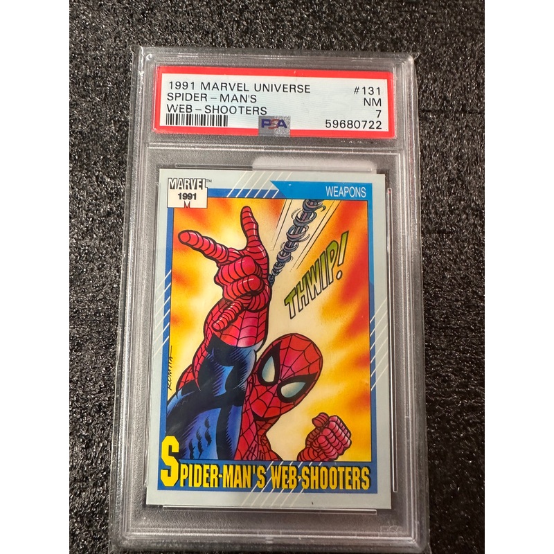 1991 MARVEL UNIVERSE SPIDER-MAN’S WEB SHOOTERS #131 PSA NM 7