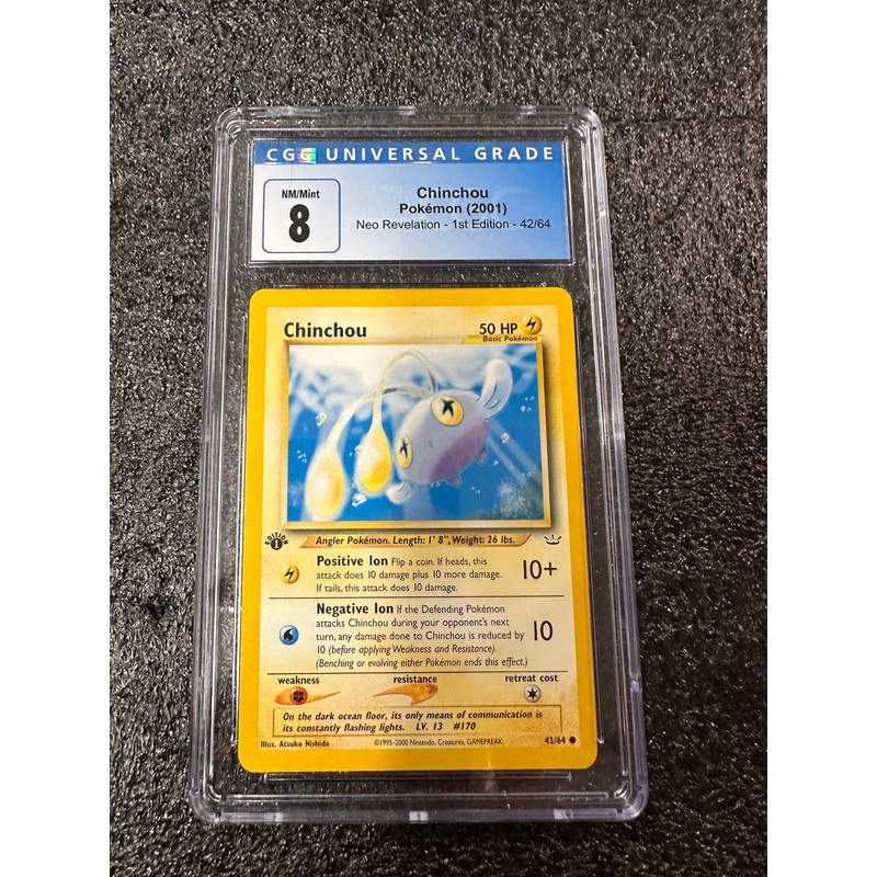 2001 Pokemon Neo Revelation 1st Edition #42 Chinchou CGC 8 N/M/MINT