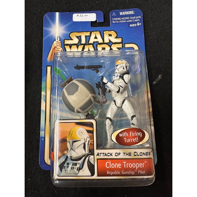Star Wars Attack of the Clones Clone Trooper Republic Gunship Pilot Hasbro 2002