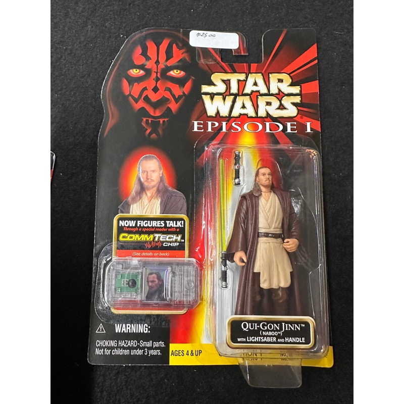 Star Wars Episode I Qui-Gon Jinn Naboo w Lightsaber & Handle w Chip