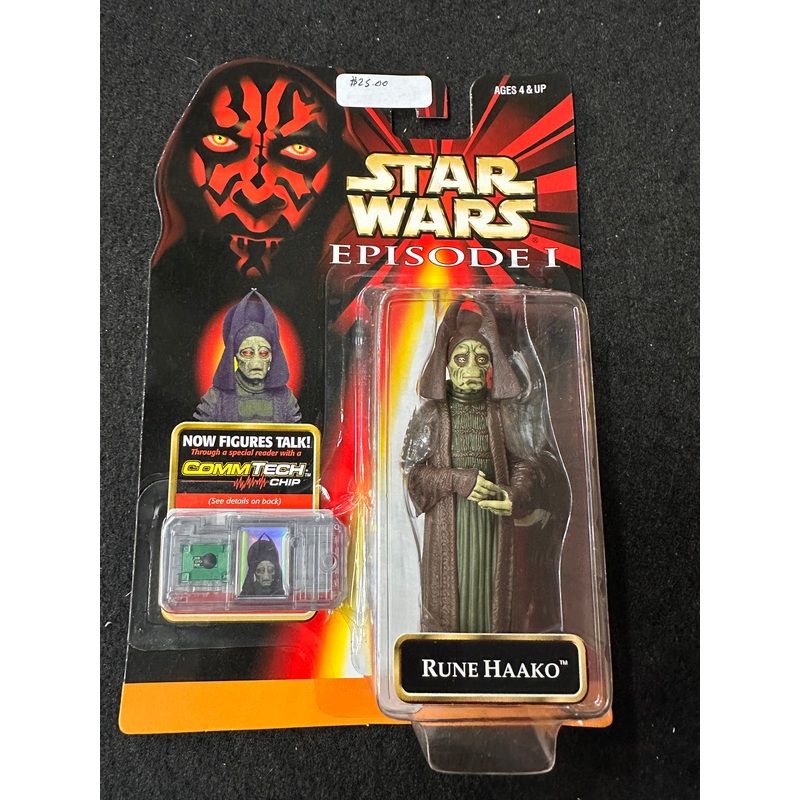 Star Wars Rune Haako & CommTech Chip Episode I 1999 Vintage 3.75 Action Figure