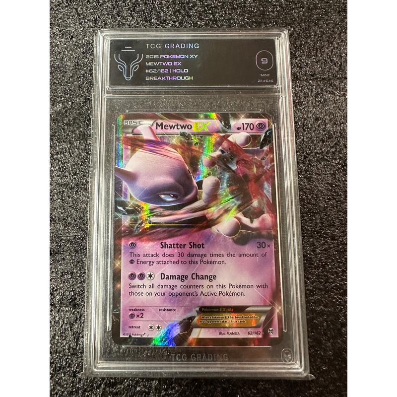 2015 POKEMON XY MEWTWO EX #62/162 HOLO BREAKTROUGH TCG 9 MINT